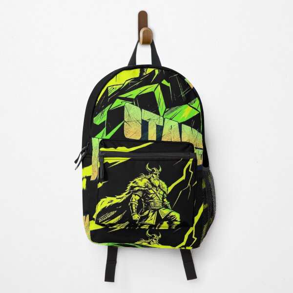 Item preview, Neon Storm Viking - Norse Warrior on Mountain Peak Graphic designed and sold by SlavicKemp.