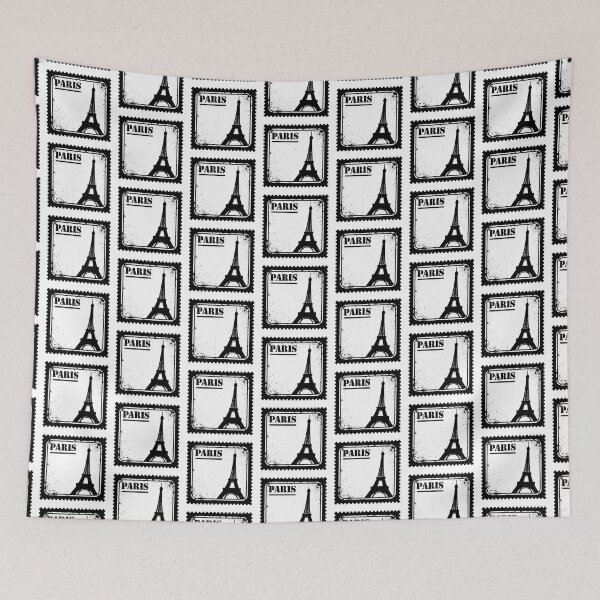 Item preview, Paris Eiffel Tower Vintage Stamp Silhouette b designed and sold by Fikuall.