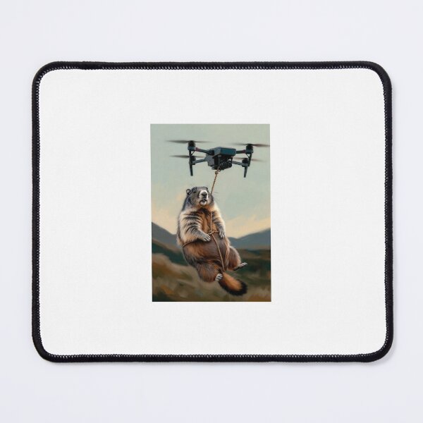 Item preview, Marmot Delivery — Drone Kidnap Funny Wildlife Surreal Art designed and sold by AnotherMarmot.