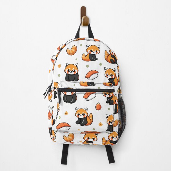 Item preview, red panda Sushi pattern designed and sold by The Grumpy Pet Club.