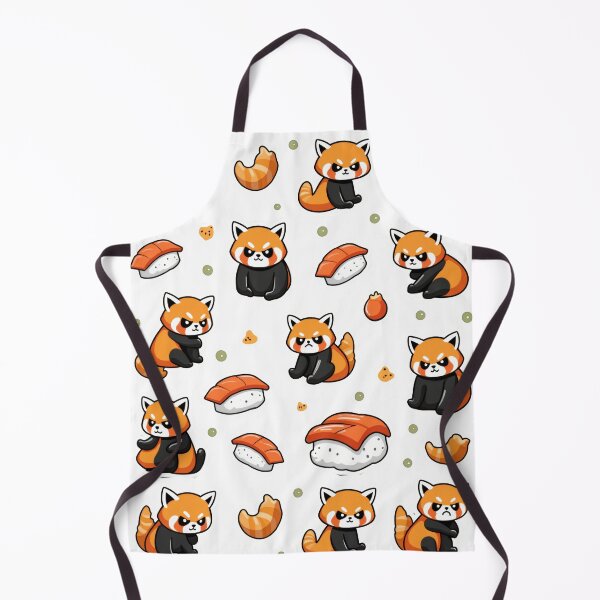 Item preview, red panda Sushi  pattern designed and sold by The Grumpy Pet Club.