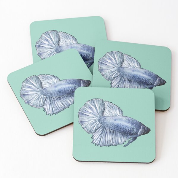Item preview, Steel Blue Dragon Betta Splendens – Watercolor Art designed and sold by Alkaravan Creators.