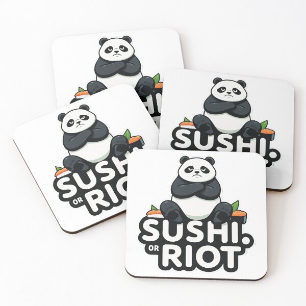 Item preview, Panda Sushi Sticker - Cute But Angry designed and sold by The Grumpy Pet Club.