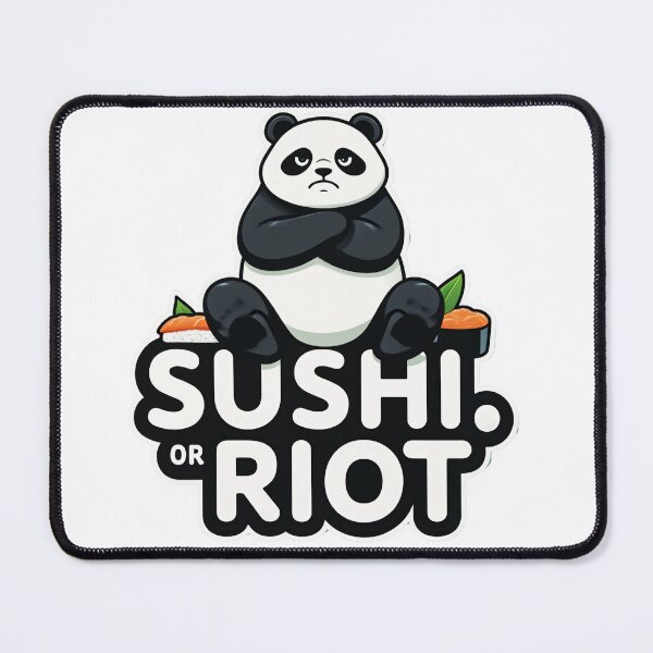 Item preview, Panda Sushi Sticker - Cute But Angry designed and sold by The Grumpy Pet Club.