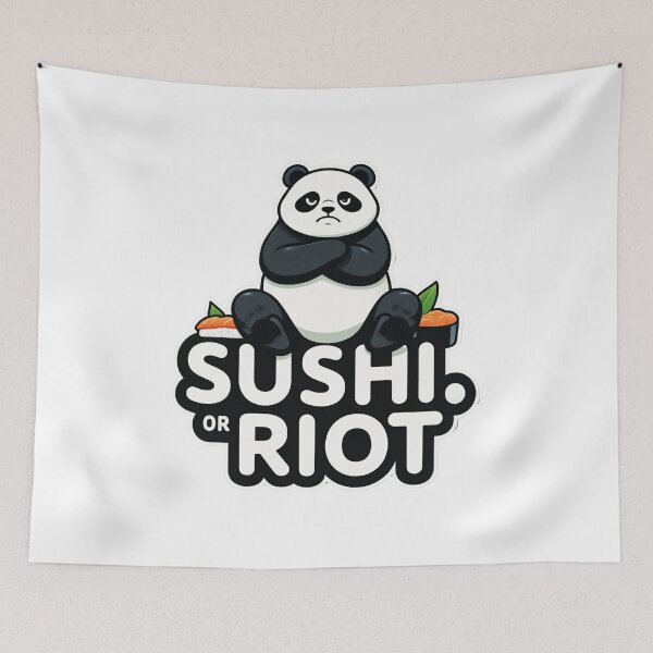 Item preview, Panda Sushi Sticker - Cute But Angry designed and sold by The Grumpy Pet Club.