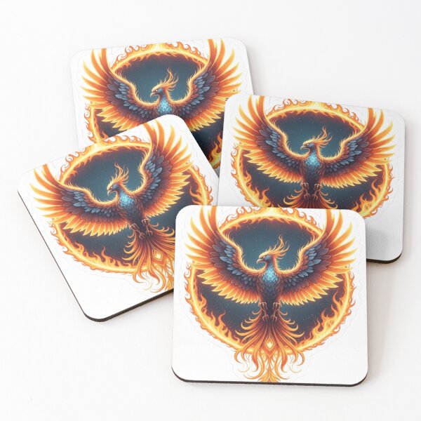 Item preview, Phoenix Rising in Flame Ring – Mythical Fire Bird Sticker designed and sold by Mojbin.