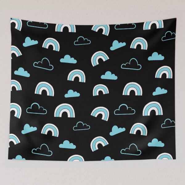 Item preview, Blue rainbows and clouds designed and sold by The Cozy Cauldron.