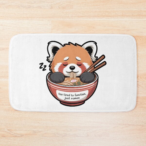 Item preview, red panda eating ramen Too Tired to Function, Just Ramen designed and sold by Uglyandcute.