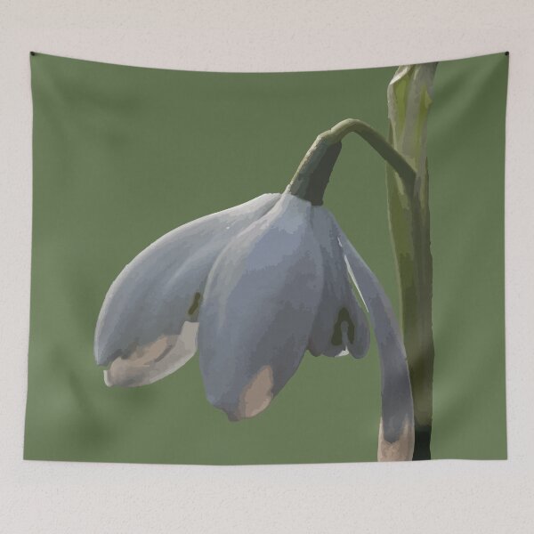 Item preview, Stylized White Flower on Green Background designed and sold by Arturo Daniel Garcia Palomo.