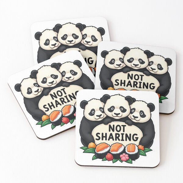 Item preview, Three Pandas Sushi Club Sticker - Not Sharing My Food designed and sold by The Grumpy Pet Club.