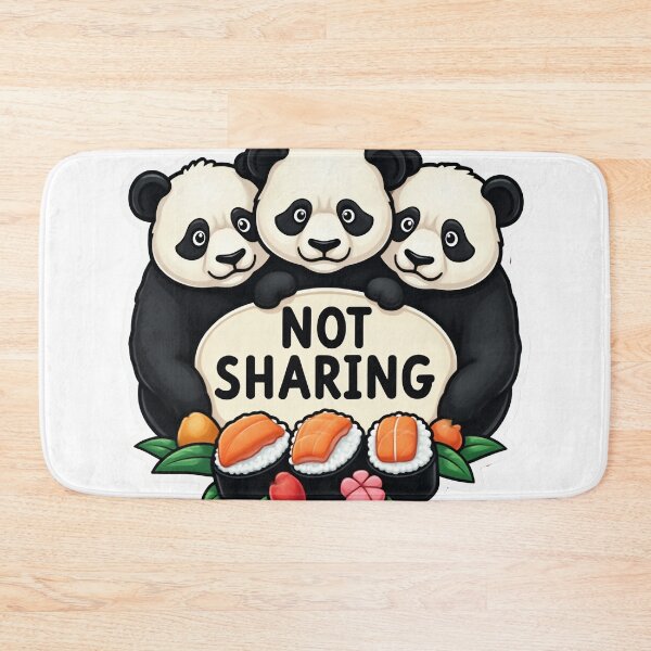 Item preview, Three Pandas Sushi Club Sticker - Not Sharing My Food designed and sold by The Grumpy Pet Club.