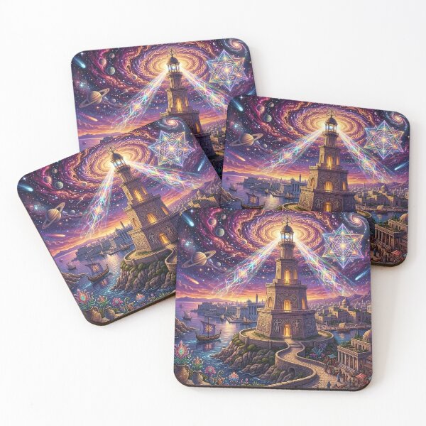 Item preview, Lighthouse of Alexandria - Cosmic Fantasy Art designed and sold by Lucid Dream Pixel.