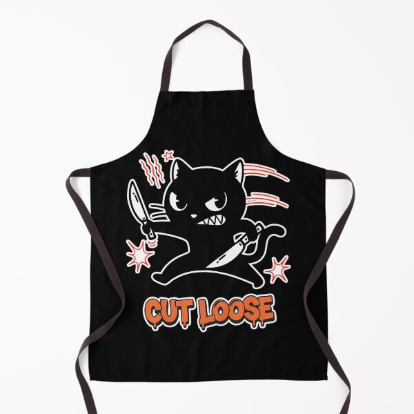 Item preview, Cut Loose Black Cat Knife Cartoon designed and sold by Taridesign.