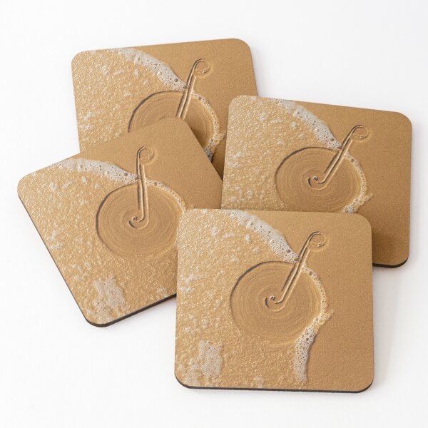 Item preview, Artistic Treble Clef Etching on a Golden Shoreline designed and sold by chase-thewave.