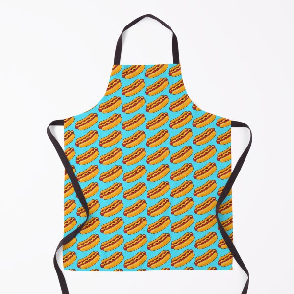 Item preview, Grilled Hot Dog Pattern on Bright Sky Blue designed and sold by ArtVixen.