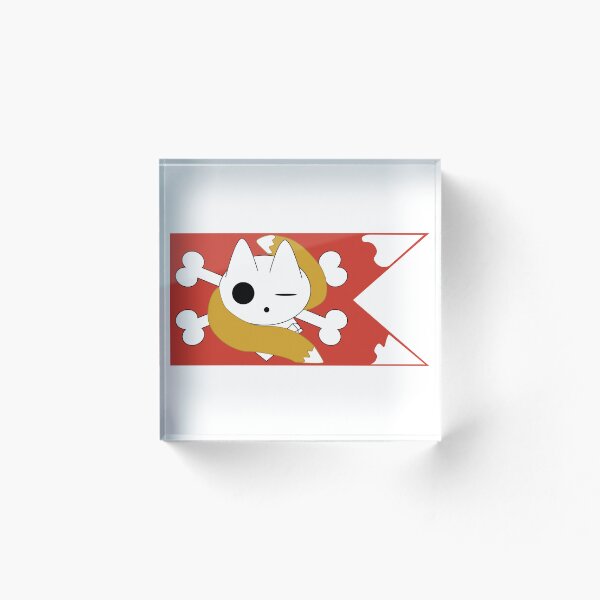 Item preview, Kitsume Pirate's Jolly Roger Flag Red designed and sold by JLouxDesigns.