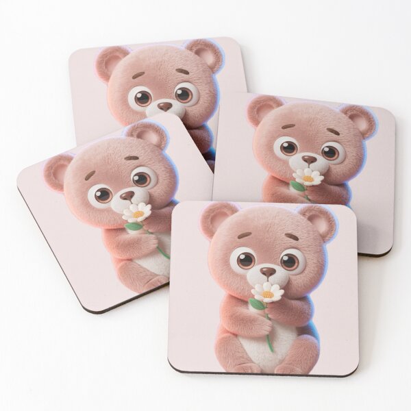 Item preview, Baby Brown Bear with a White Flowe. designed and sold by Brochamorocha.