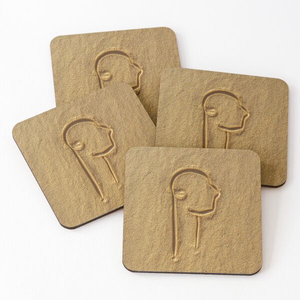 Item preview, Minimalist Profile Outline In Golden Sand designed and sold by chase-thewave.
