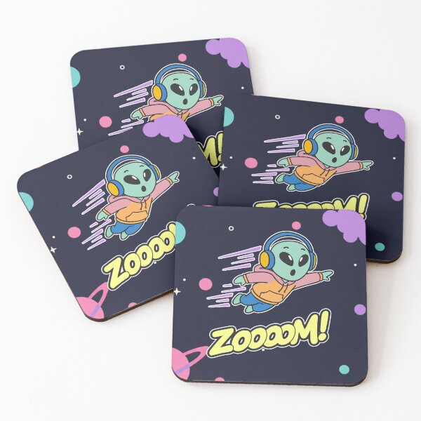 Item preview, Zoooom! Flying Alien with Headphones Cartoon designed and sold by Taridesign.