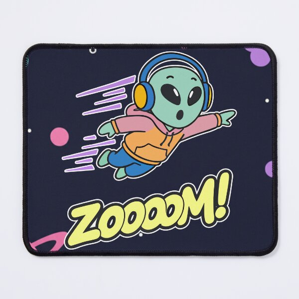 Item preview, Zoooom! Flying Alien with Headphones Cartoon designed and sold by Taridesign.