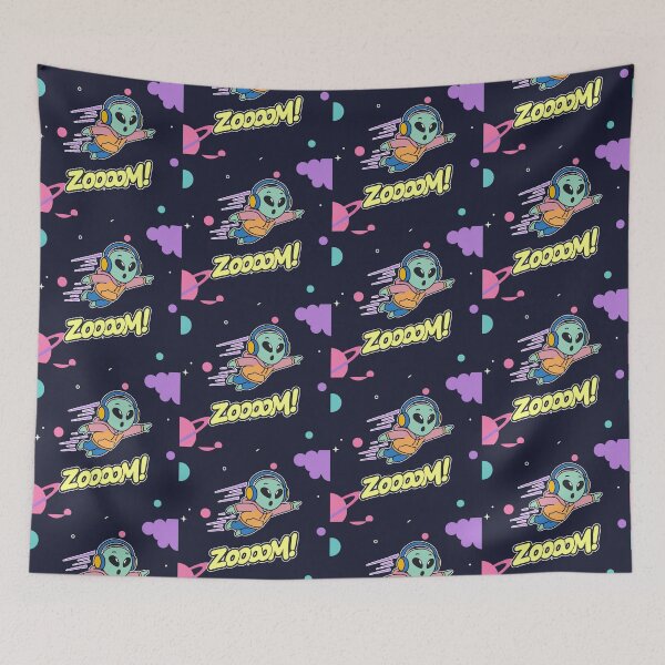 Item preview, Zoooom! Flying Alien with Headphones Cartoon designed and sold by Taridesign.