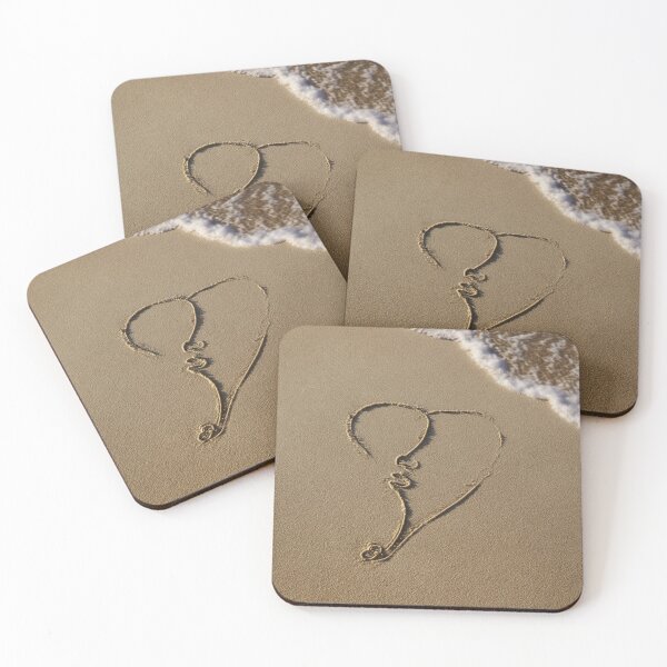 Item preview, Heart Face Silhouette In Beach Sand designed and sold by chase-thewave.