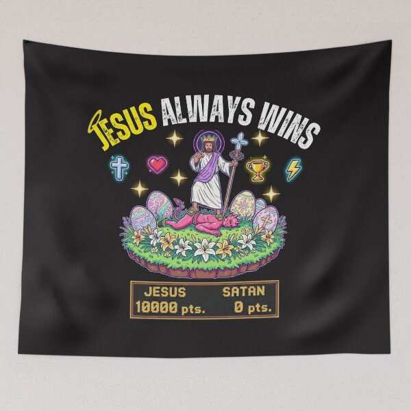 Item preview, JESUS ALWAYS WINS | JESUS 10000 SATAN 0 designed and sold by UnboundFull.