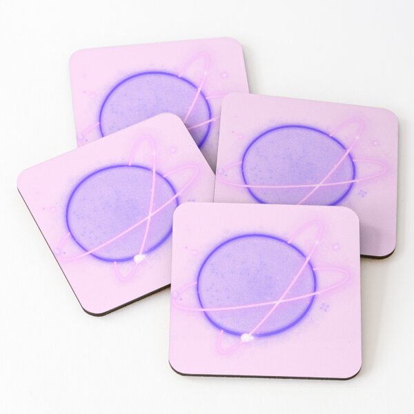 Item preview, Pastel Neon Planet | Pink Purple Cosmic Rings designed and sold by Rawafi Art Studio.