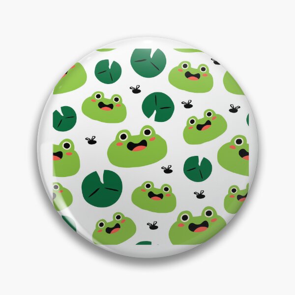 Artikelvorschau, Niedliches Froschmuster, Kawaii-Seerosenblatt-Tierdesign entworfen und verkauft von CozyMomDesigns.