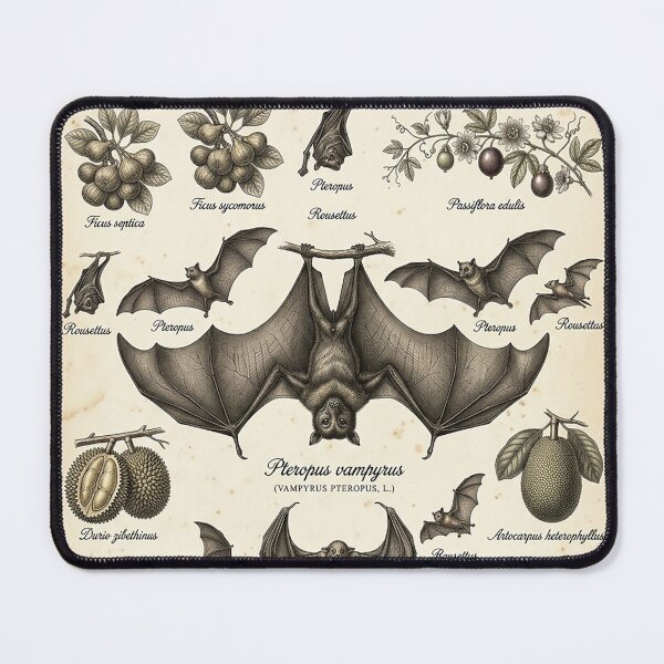 Item preview, Vintage Fruit Bat Illustration – 19th Century Naturalist Plate designed and sold by Pekapeka of NZ.