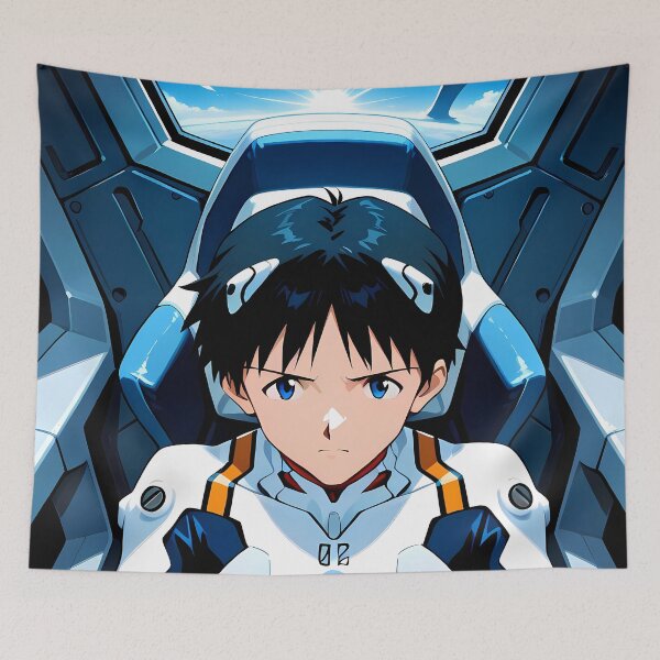 Item preview, Shinji Ikari Neon Genesis Evangelion Pilot Seat Under Blue Sky designed and sold by 108Recordings.