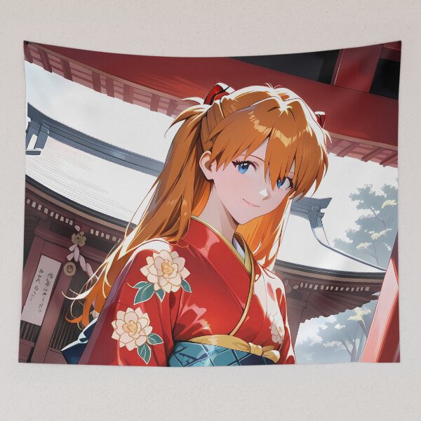Item preview, Asuka Langley Soryu Neon Genesis Evangelion Red Kimono designed and sold by 108Recordings.