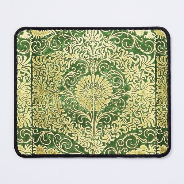 Item preview, Flowered Baroque Gold Ornament Pattern ✍– Vintage Green Decorative Design designed and sold by WheelieGdArt.