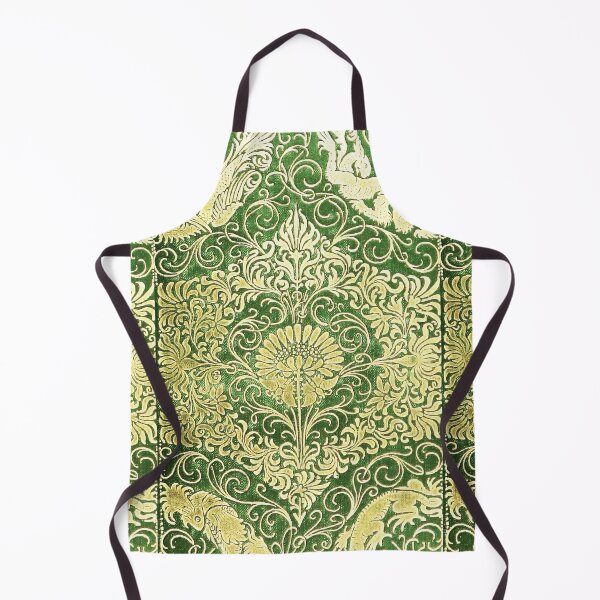 Item preview, Flowered Baroque Gold Ornament Pattern ✍– Vintage Green Decorative Design designed and sold by WheelieGdArt.