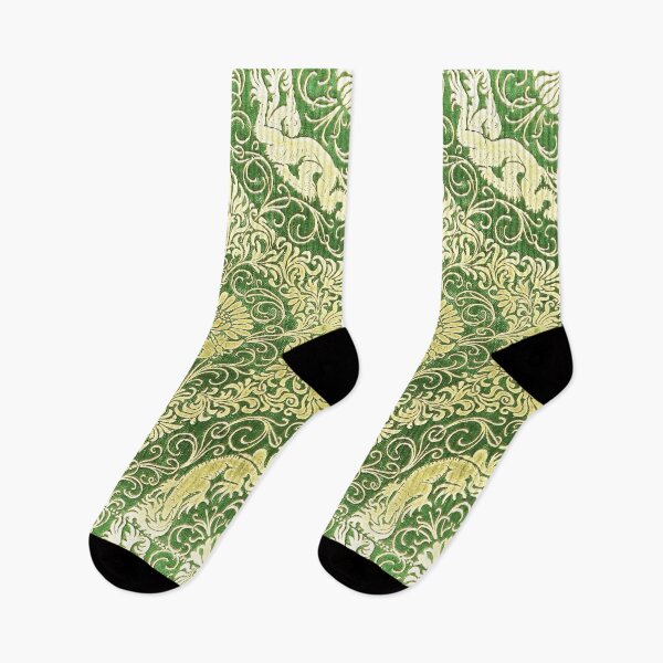 Item preview, Flowered Baroque Gold Ornament Pattern ✍– Vintage Green Decorative Design designed and sold by WheelieGdArt.