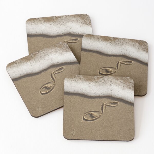 Item preview, Musical Note Drawing In Beach Sand designed and sold by chase-thewave.