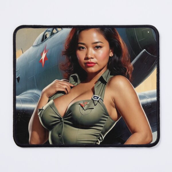 Item preview, South Pacific Asian WWII Aviation Pin-Up Girl – 1940s Retro Nose Art designed and sold by MissSaylor.
