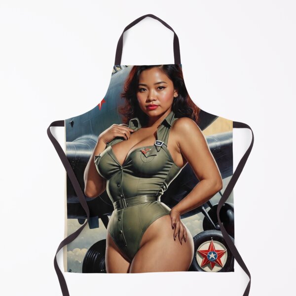 Item preview, South Pacific Asian WWII Aviation Pin-Up Girl – 1940s Retro Nose Art designed and sold by MissSaylor.