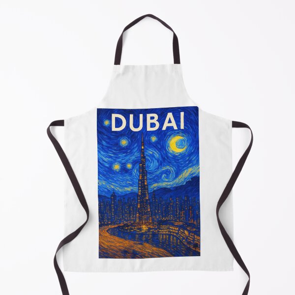 Item preview, ✧ Dubai ✈ – Starry Night Travel Poster ✧ UAE Edition ✧ City of Futures designed and sold by WheelieGdArt.