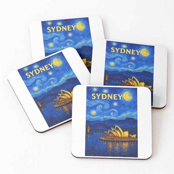 Item preview, ✨ Sydney ✈ – Starry Night Travel Poster – Australia Edition – Harbour of Dreams ✨ designed and sold by WheelieGdArt.