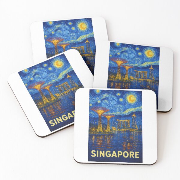 Item preview, ✨Singapore ✈ – Stary Night / Vincent van Gogh Inspired Travel Poster – Singapore Edition – CITY IN A GARDEN✨ designed and sold by WheelieGdArt.
