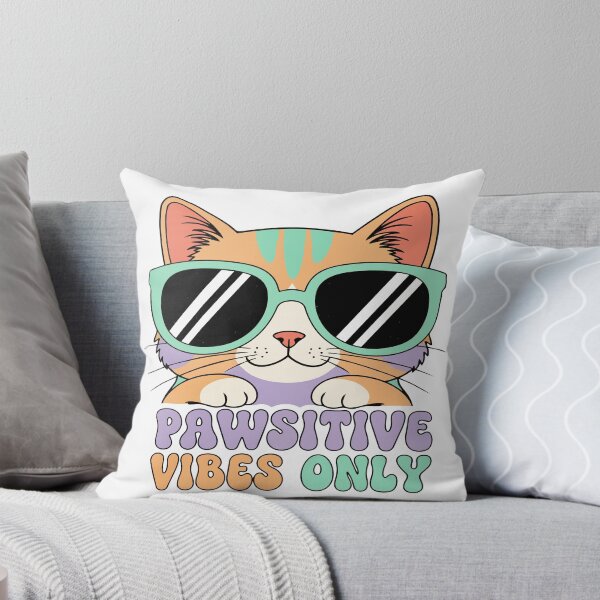 Item preview, cat puns Pawsitive Vibes Only designed and sold by Uglyandcute.