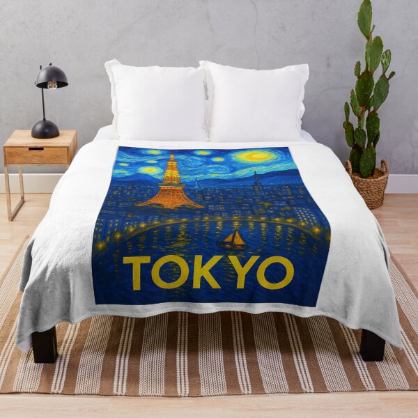 Item preview, ✨Tokyo ✈ – Stary Night / Vincent van Gogh Inspired Travel Poster – Japan Edition – CITY OF LIGHTS AND LANTERNS✨ designed and sold by WheelieGdArt.