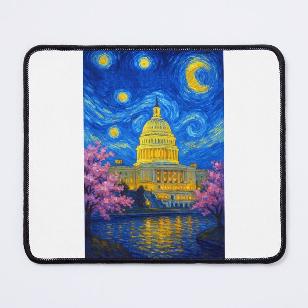 Item preview, ✨Washington, D.C. ✈ – Stary Night / Vincent van Gogh Inspired Travel Poster – United States Edition – CAPITAL CITY - V3✨ designed and sold by WheelieGdArt.