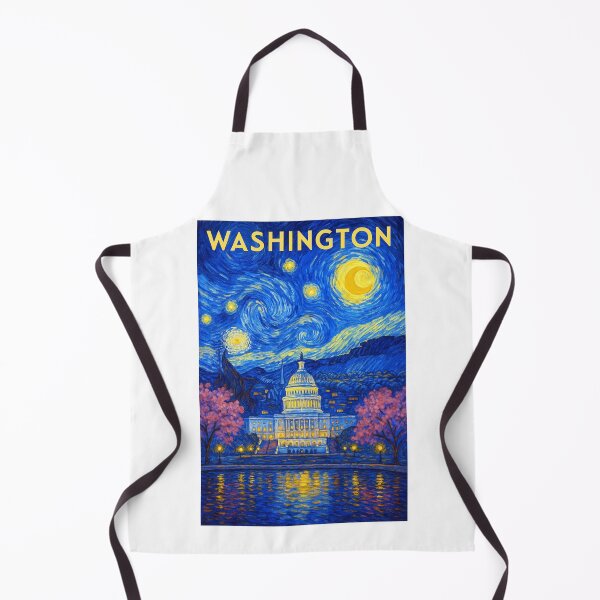 Item preview, ✨Washington, D.C. ✈ – Stary Night / Vincent van Gogh Inspired Travel Poster – United States Edition – CAPITAL CITY - V2✨ designed and sold by WheelieGdArt.