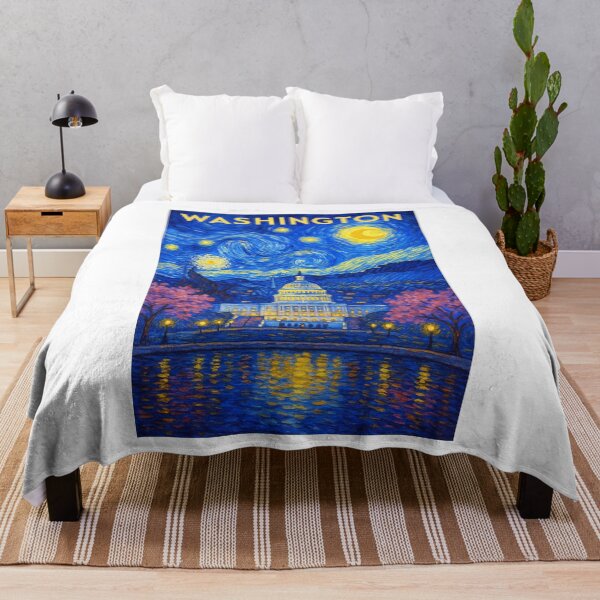 Item preview, ✨Washington, D.C. ✈ – Stary Night / Vincent van Gogh Inspired Travel Poster – United States Edition – CAPITAL CITY - V2✨ designed and sold by WheelieGdArt.