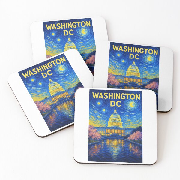Item preview, ✨Washington, D.C. ✈ – Stary Night / Vincent van Gogh Inspired Travel Poster – United States Edition – CAPITAL CITY✨ designed and sold by WheelieGdArt.