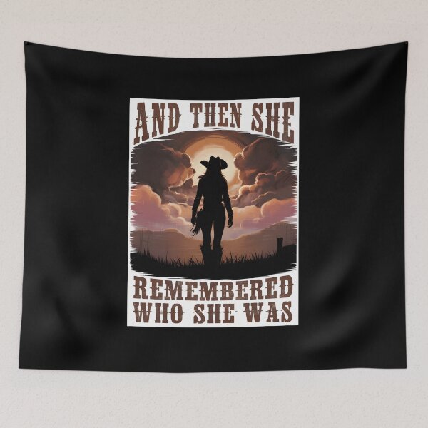 Item preview, Cowgirl Sunset Quote – And Then She Remembered Who She Was designed and sold by CoastalEmp.