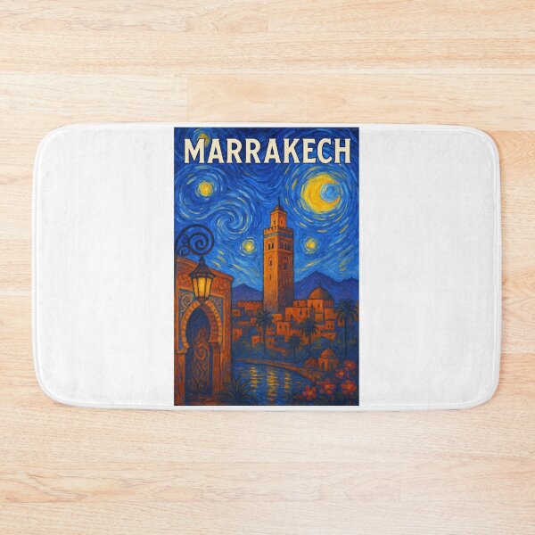 Item preview, ✨Marrakech ✈ – Stary Night / Vincent van Gogh Inspired Travel Poster – Morocco Edition – RED CITY✨ designed and sold by WheelieGdArt.
