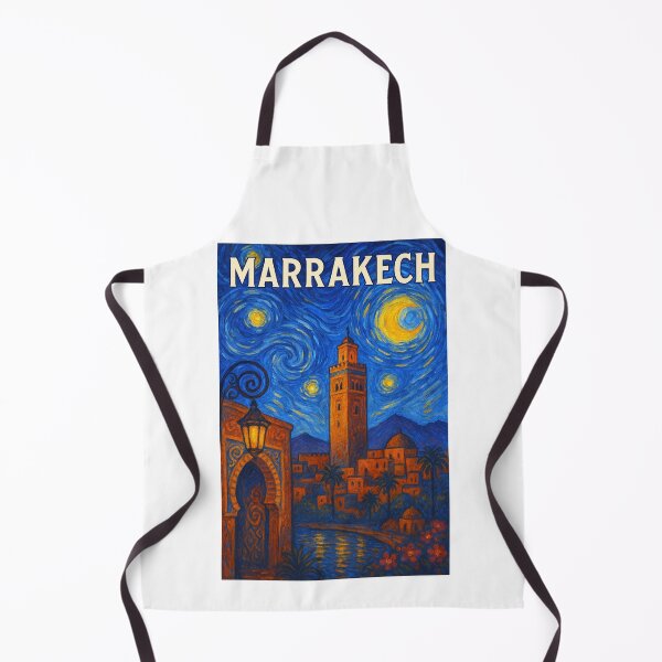 Item preview, ✨Marrakech ✈ – Stary Night / Vincent van Gogh Inspired Travel Poster – Morocco Edition – RED CITY✨ designed and sold by WheelieGdArt.